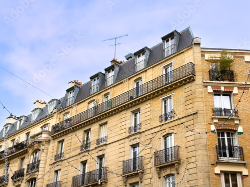 Street view of Paris city, France.