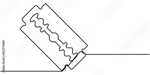blade continuous one line drawing, of minimalist style for barbershop and grooming design, in outline illustration. 