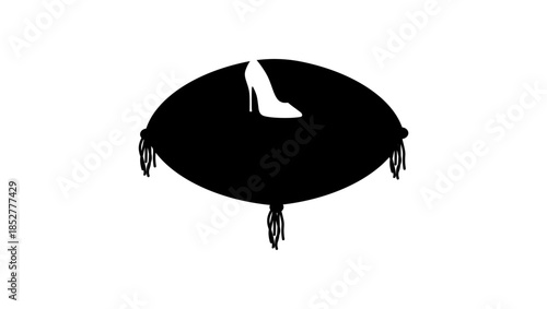 Cinderella's Slipper symbol ,black isolated silhouette
