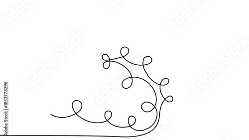 Brain icon one line art animation representing human intelligence and logic