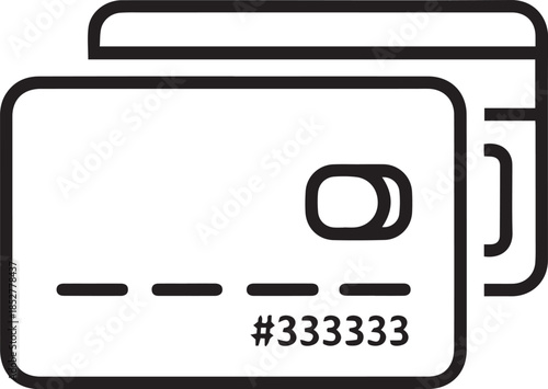 Two credit cards with partial number in minimalist design