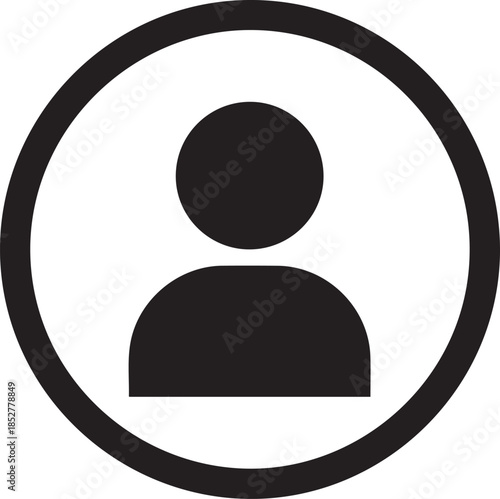 Black and white silhouette of person in minimalist round frame background