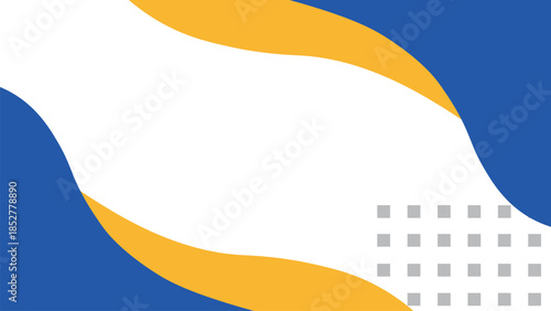 Abstract Blue and Yellow Corporate Background with Modern Curved Shapes