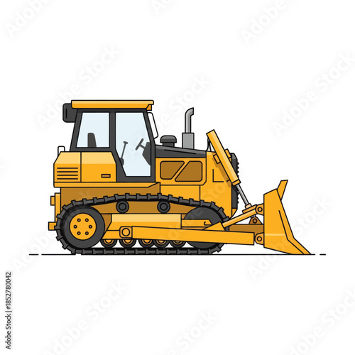 modern yellow bulldozer with detailed engineering features and versatile construction capabilities