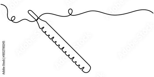 thermometer continuous one line drawing, in of outline vector illustration. 