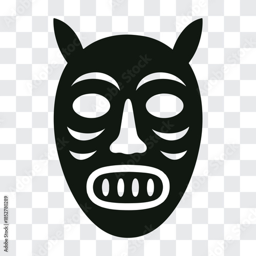 Alaska Mask Art Silhouette – Yupik Ceremonial SymbolAlaska Mask Art Silhouette – Yupik Ceremonial Symbol