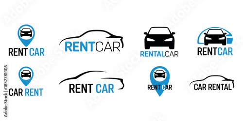 Car rental logo designs for transportation services car rental, rental car, car rent, rent car