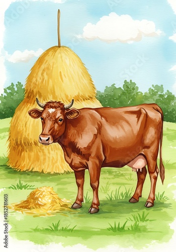 水彩の牧歌: 穏やかな午後のひととき