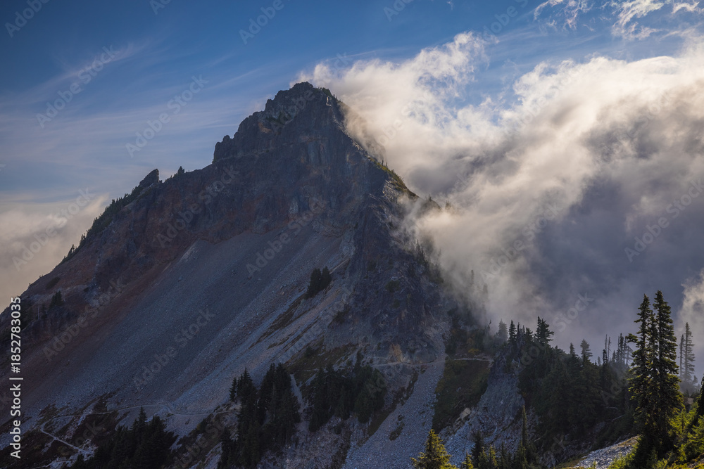Obraz premium Pinnacle Peak in Mount Rainier National Park, USA