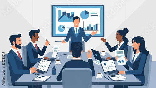 Business Meeting Presentation - Team Collaboration and Data Analysis.