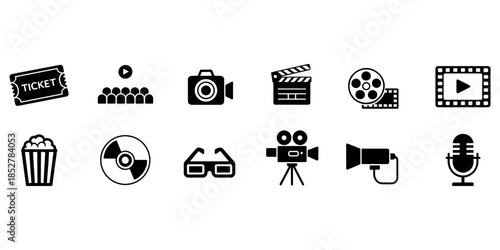 Entertainment icons collection for cinema and events