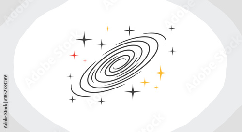 A captivating illustration of a galaxy with swirling arms and twinkling stars, isolated on white background, evoking a sense of cosmic wonder and exploration