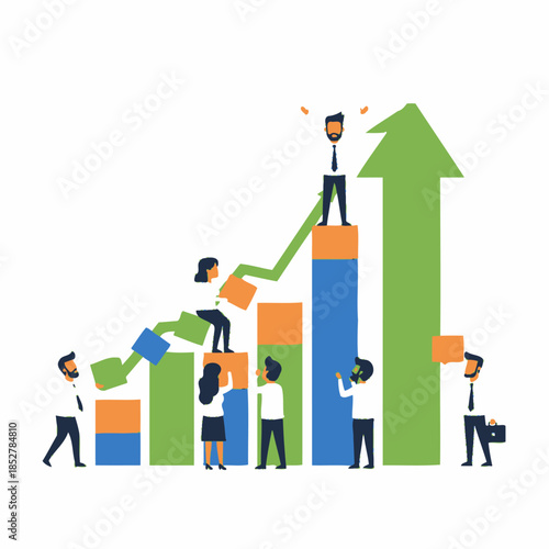 Collaborative Business Growth and Progression with Teamwork and Data Visualization