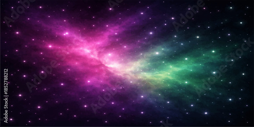 Abstract starry space background with galaxy and nebula elements