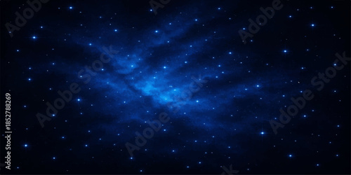 Starry night sky with galaxy and stars