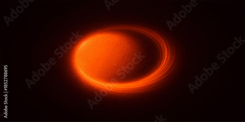 Fiery sun blazing in space