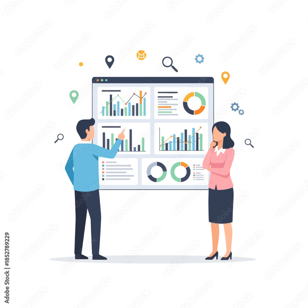 Fototapeta premium Business Analytics and Data Visualization for Strategic Decision Making
