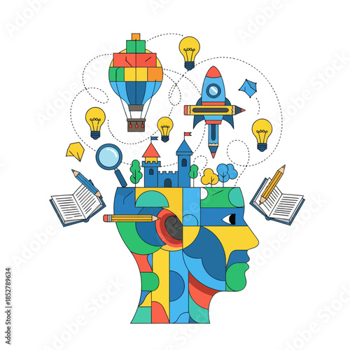 Innovative Visual Representation of Creativity and Idea Generation Through Colorful Engineering