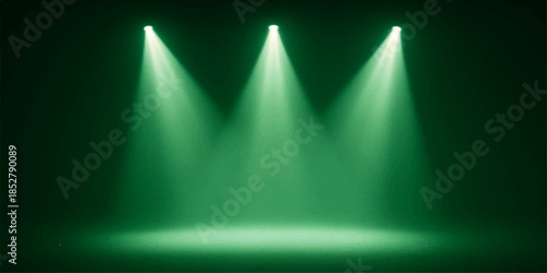 Stage spotlight shining on dark concert stage