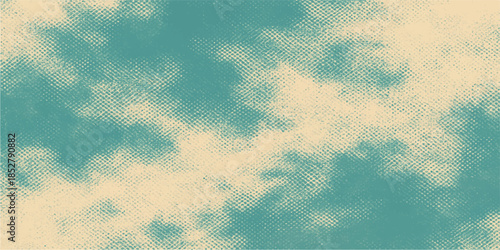 Abstract watercolor background with blue sky clouds and sunlight splashes featuring a bright white grunge texture for a beautiful summer nature atmosphere