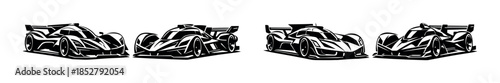 Racing cars vector illustration, flat vector style with sports cars and speed