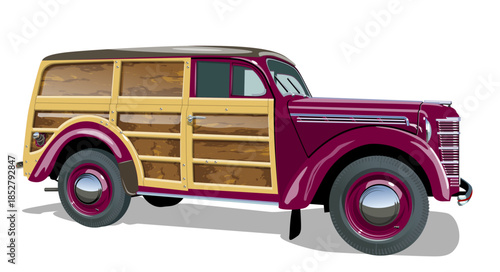 Vector retro woody wagon
