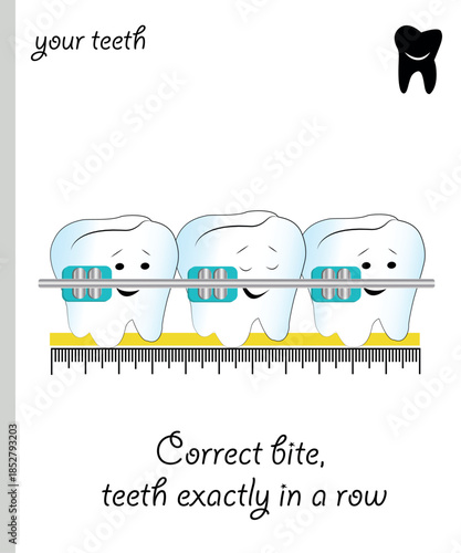 Funny Teeth vector dental braces.eps