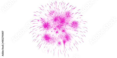 Vibrant pink fireworks display exploding in the dark night sky a dazzling magenta celebration event for festive holiday