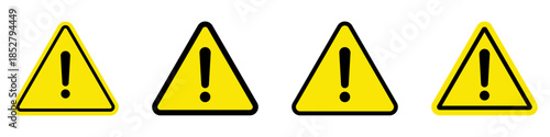 Yellow triangle sign with exclamation mark. Danger sign, danger icon.