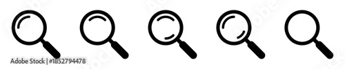 Magnifying Glass Icon Set for Search and Exploration