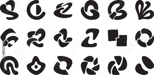 Abstract black shape bundle collection