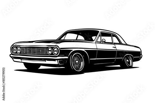 Lowrider cruiser with extreme stance, wheels cambered outward