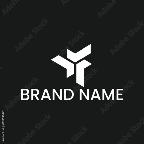 Modern Abstract White Letter Y Logo with Triple Directional Arrows for Global Logistics Branding