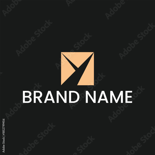 Modern Abstract Geometric Square Logo with Stylized Letter Y