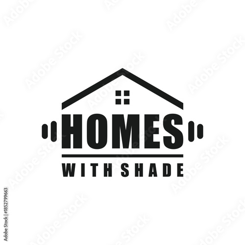 home and dumbbell fitness logo design template