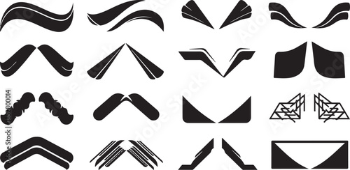 Black mustache style shapes collection