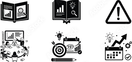 Business icons and symbols for strategy and management