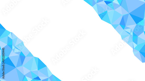 水色の抽象的なポリゴン背景フレーム  / 対角