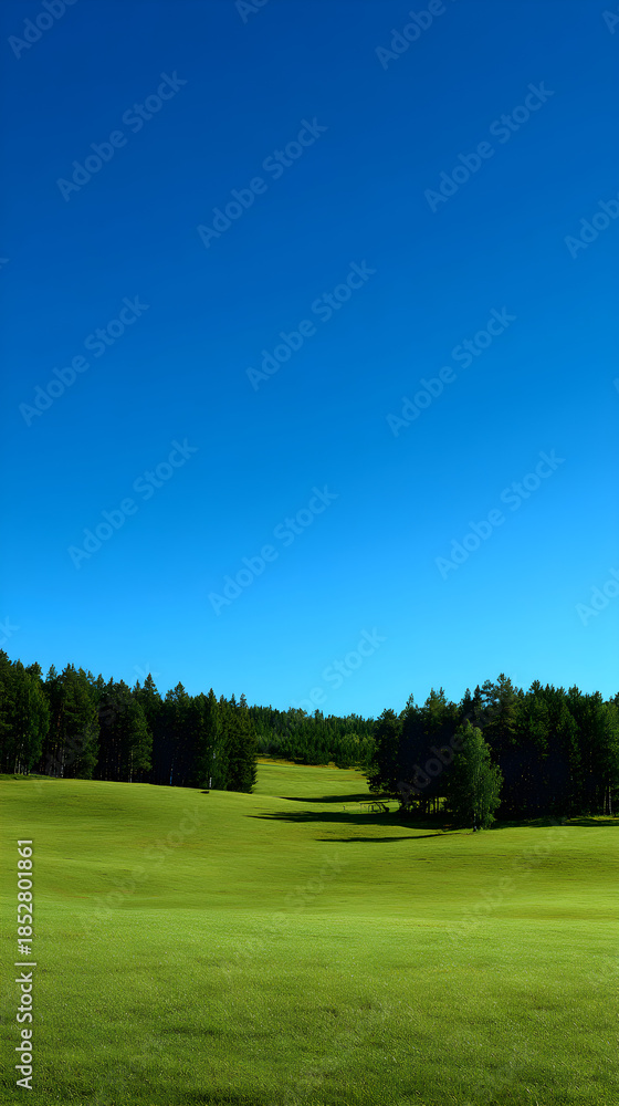 Fototapeta premium golf course with blue sky