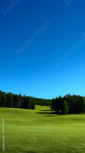 golf course with blue sky