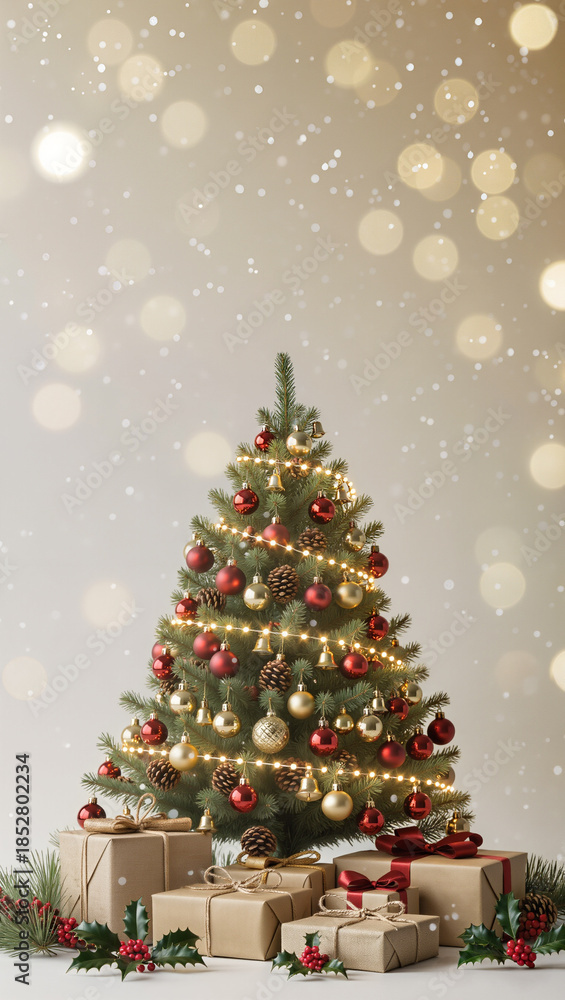 Obraz premium christmas tree and gifts