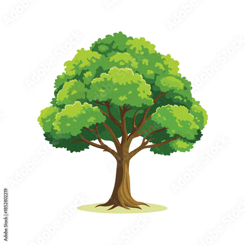 Vibrant green tree vector illustration, a natural symbol of life and sustainable growth