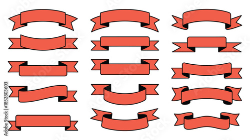 Crimson banners set, including diverse elegant banner designs in rich red tones, ideal for professional projects, invitations, promotional materials, web and print design, and stylish vector graphics