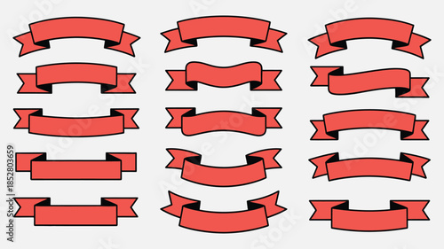 Crimson banners collection, featuring elegantly designed banners with varied shapes and styles, perfect for adding sophistication, class, decorative accents, graphic design