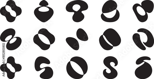 Abstract blob shapes set design elements