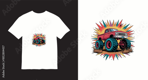 Monster truck vector t-shirt design