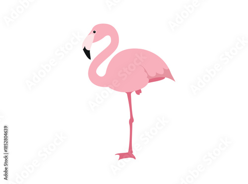 flamingo pink cute pretty animal bird tropical summer emoji symbol sign icon vector illustration isolated flat