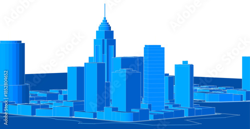 modern city panorama 3d illustration	
