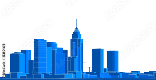 modern city panorama 3d illustration	
