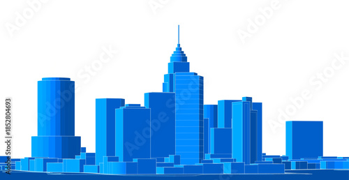 modern city panorama 3d illustration	
